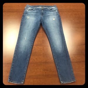 MICHAEL KORS Medium Wash Distressed Skinny Jeans